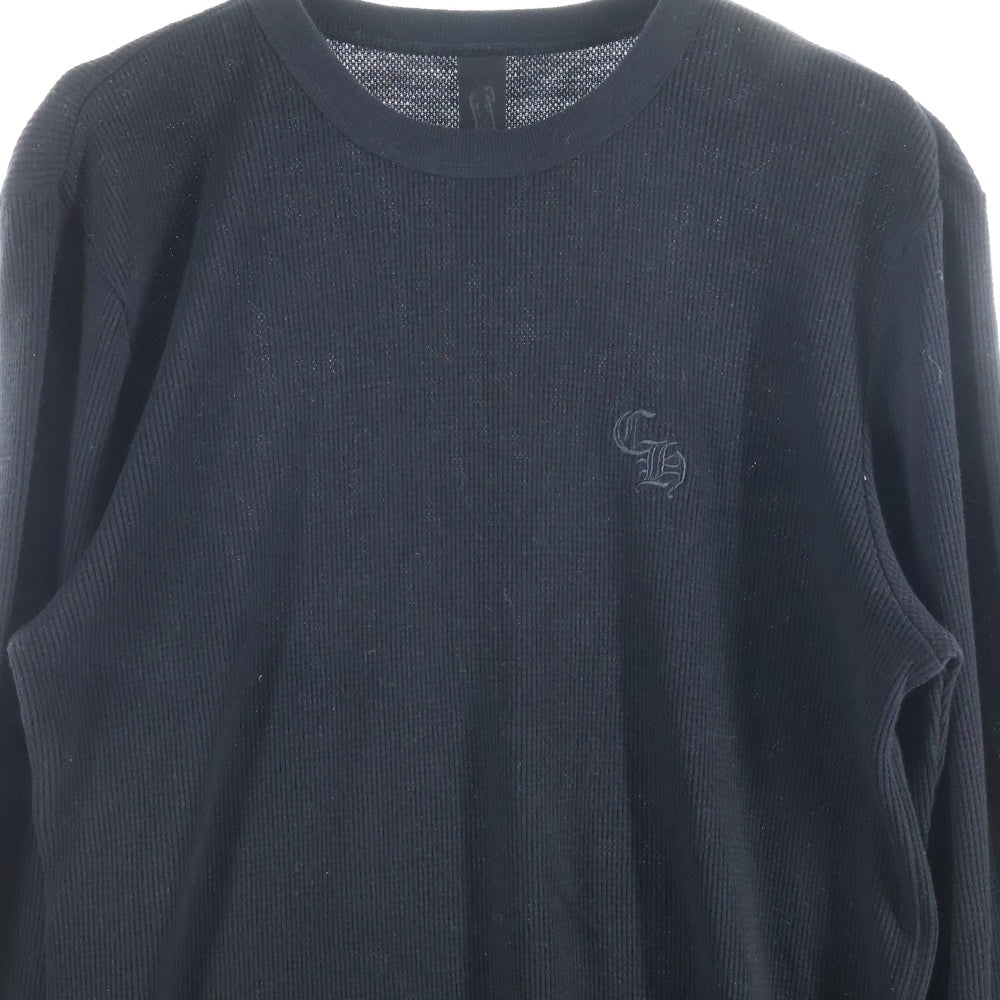 CHROME HEARTS(クロムハーツ) Y NOT CH Embroidery Thermal Long Sleeve Tee ワイノット CH刺繍 サーマル ロングスリーブTシャツ ブラック