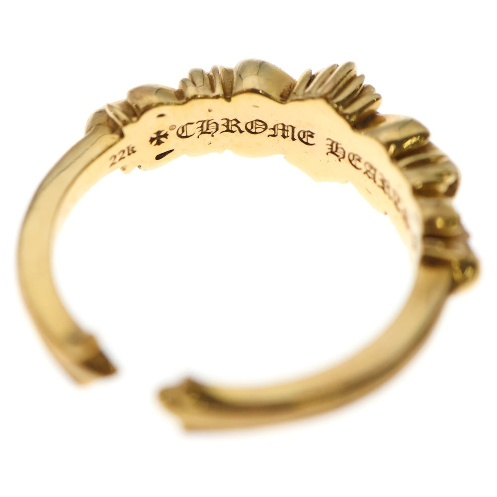 CHROME HEARTS(クロムハーツ) 22K BABY CLSC P D ベイビークラシックダブルフローラル PAVEダイヤ ゴールドリング