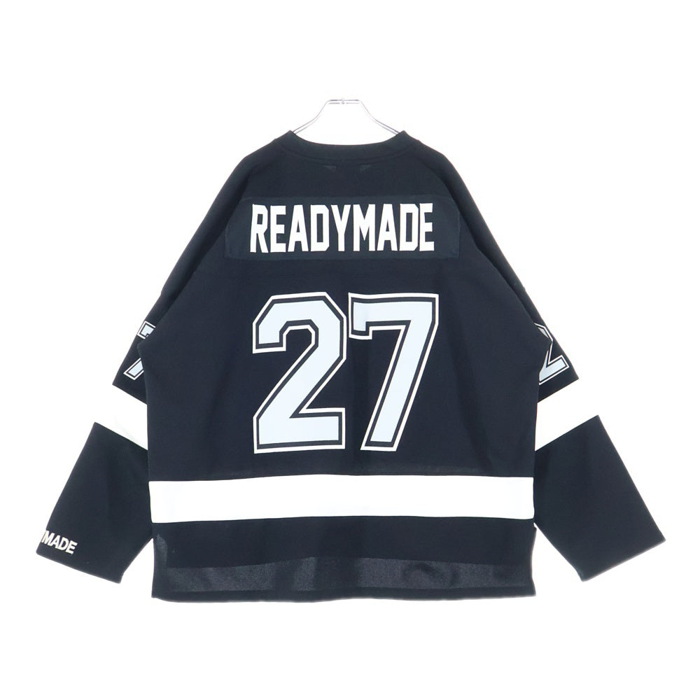 READY MADE(レディメイド) 23SS GAME SHIRT SMILE RE-PO-BK-00-00-249 ゲームシャツ ホッケーシャツ スマイル ブラック