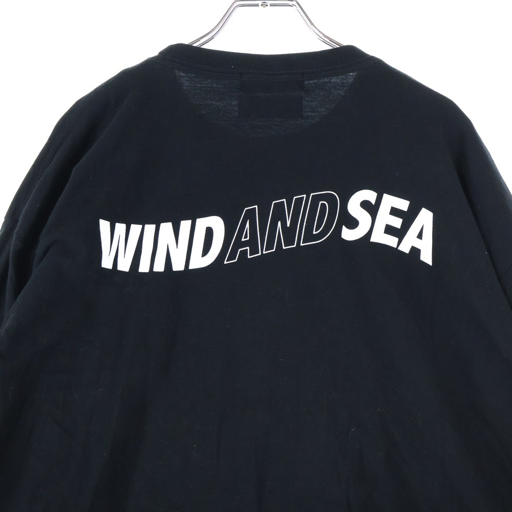 WIND AND SEA(ウィンダンシー) ×GOD SELECTION XXX ×ゴッドセレクション コラボ フロントデザイン 長袖Tシャツ ブラック