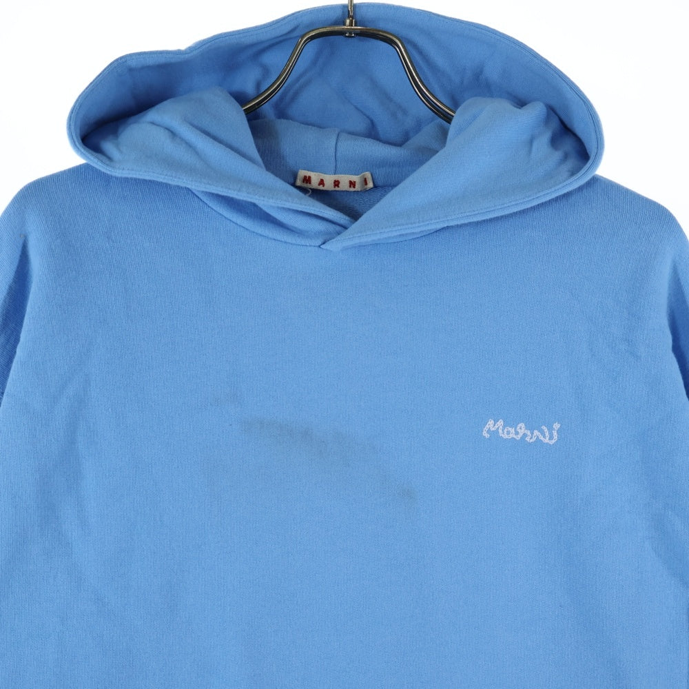 MARNI(マルニ) プルオーバー ロゴ刺繍 スウェット レイヤード ストライプ パーカー FUMU0110QX UTC164 ブルー