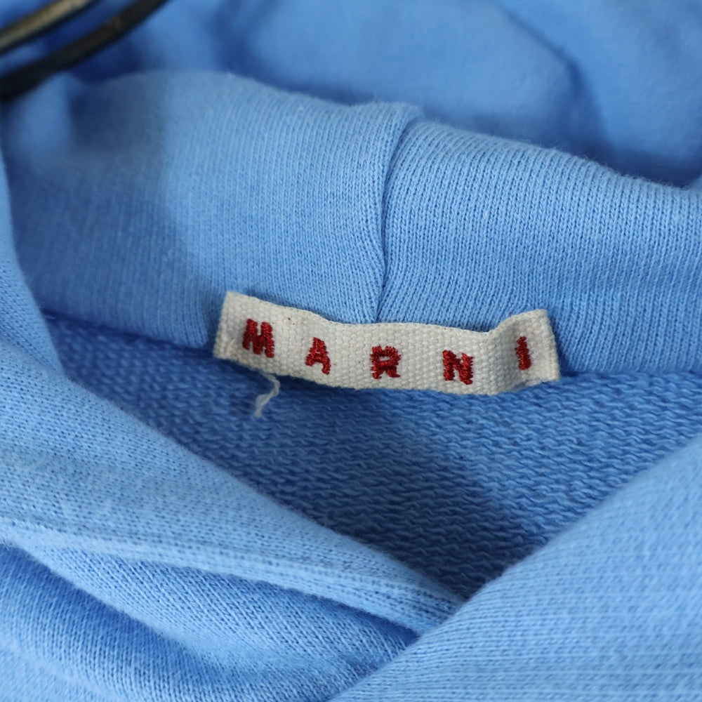 MARNI(マルニ) プルオーバー ロゴ刺繍 スウェット レイヤード ストライプ パーカー FUMU0110QX UTC164 ブルー
