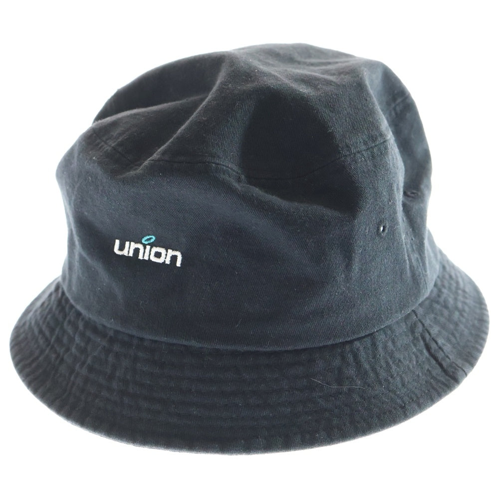 UNION(ユニオン) ロゴ刺繍 バケットハット 帽子 ブラック