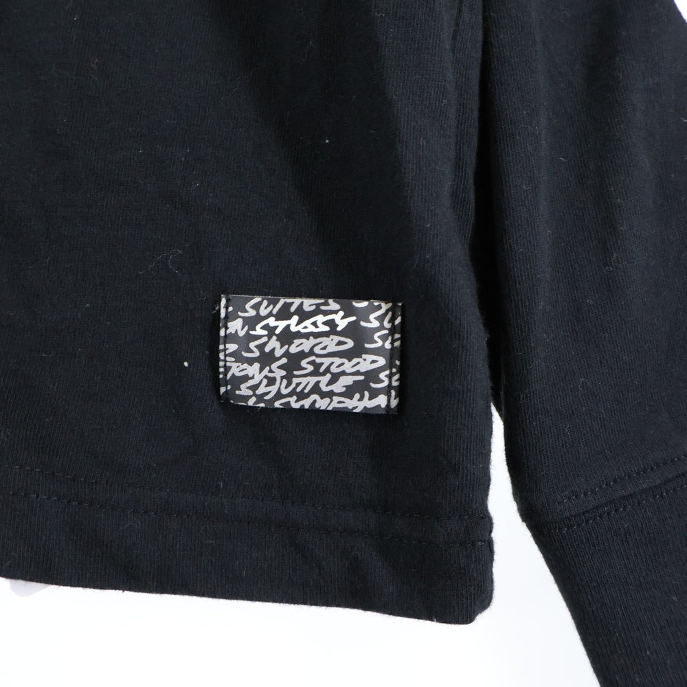 STUSSY(ステューシー) スカルプリント クルーネック長袖Tシャツ カットソー ブラック