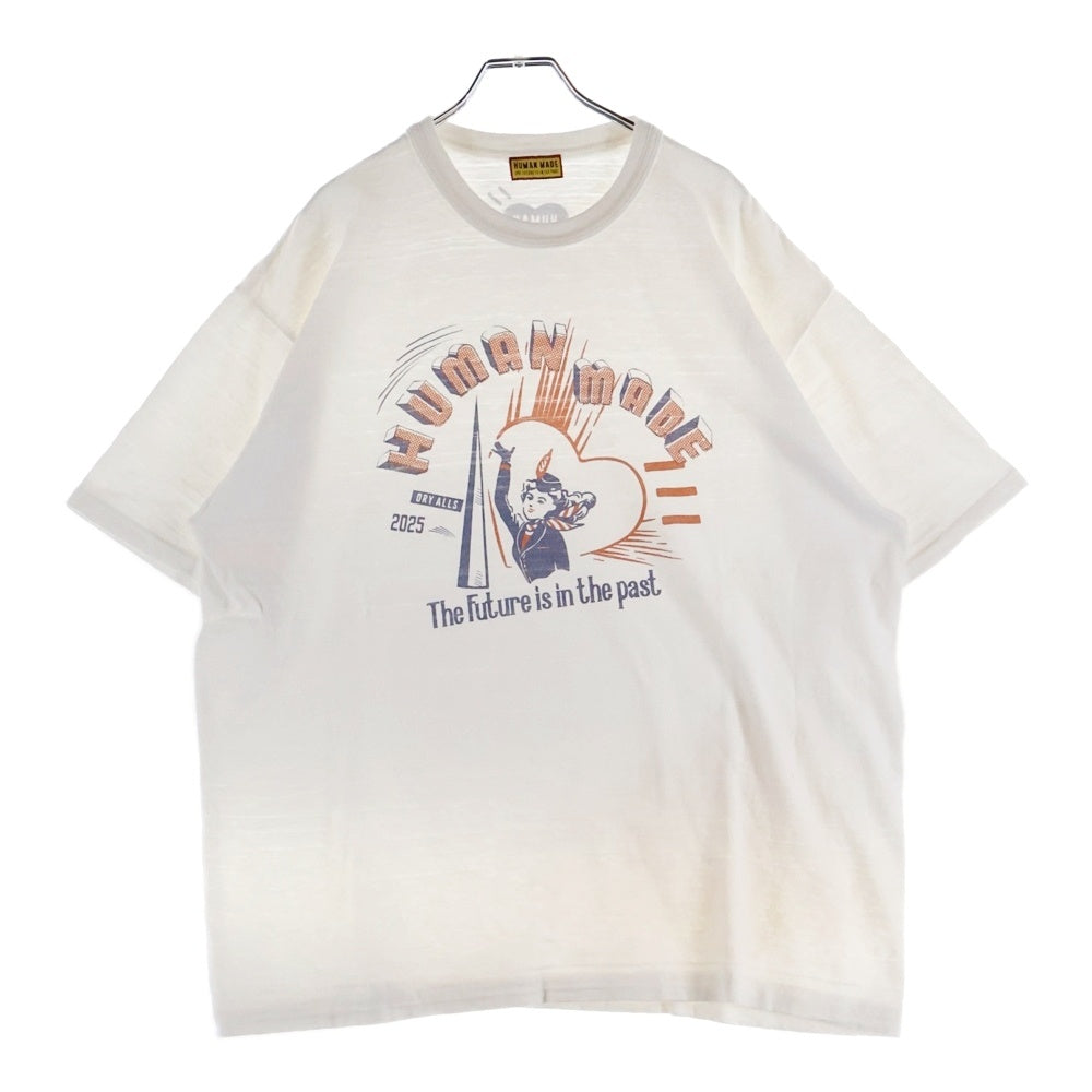 HUMAN MADE(ヒューマンメイド) 25SS GRAPHIC T-SHIRT The Future is in the past 半袖Tシャツ ホワイト