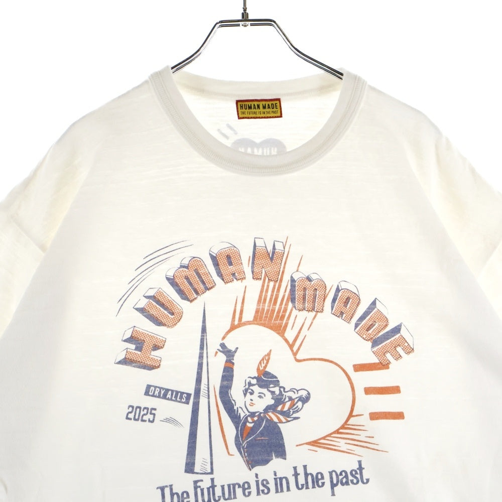 HUMAN MADE(ヒューマンメイド) 25SS GRAPHIC T-SHIRT The Future is in the past 半袖Tシャツ ホワイト