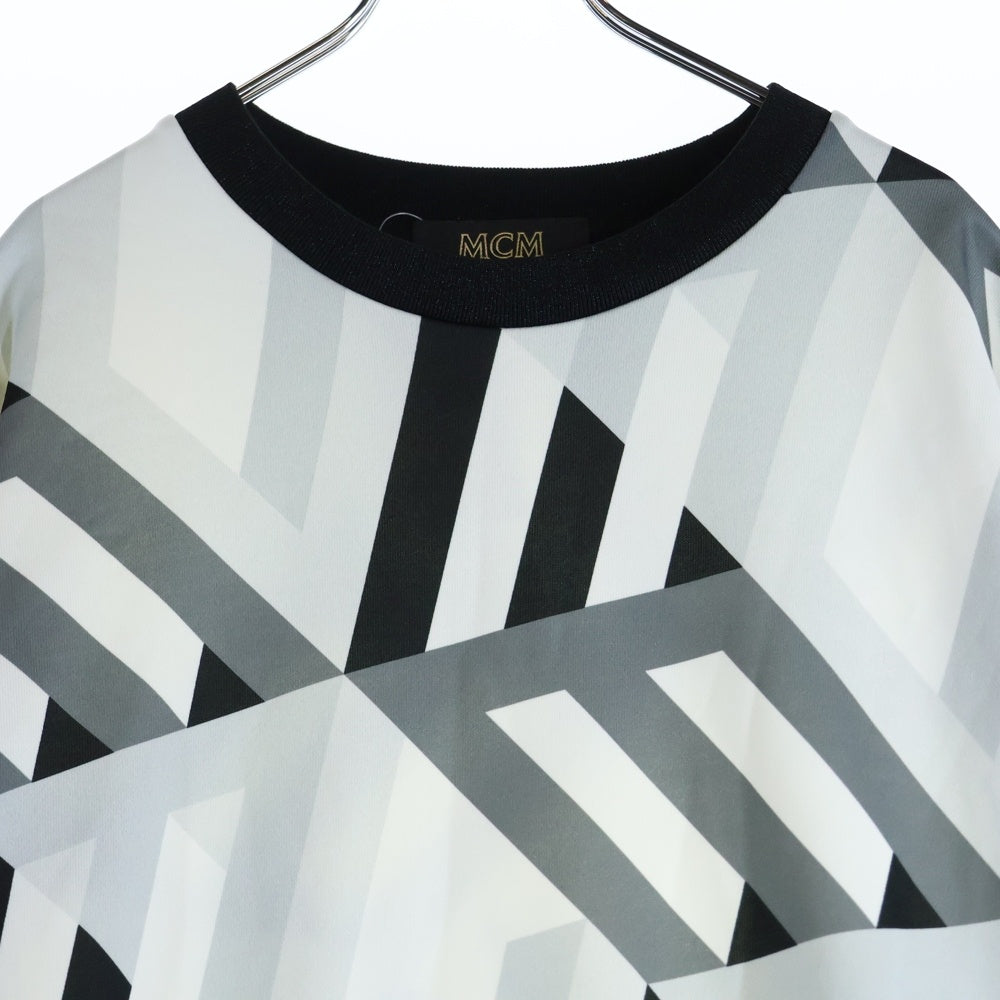 MCM(エム シー エム) New Monogram Sweatshirt ニュー モノグラム クルーネック スウェット 長袖 ホワイト