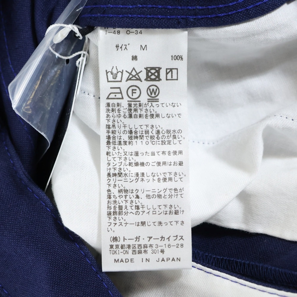 TOGA TOO(トーガ トゥ) COTTON CANVAS PANTS コットンキャンバス パンツ TZ242-FF978 ブルー