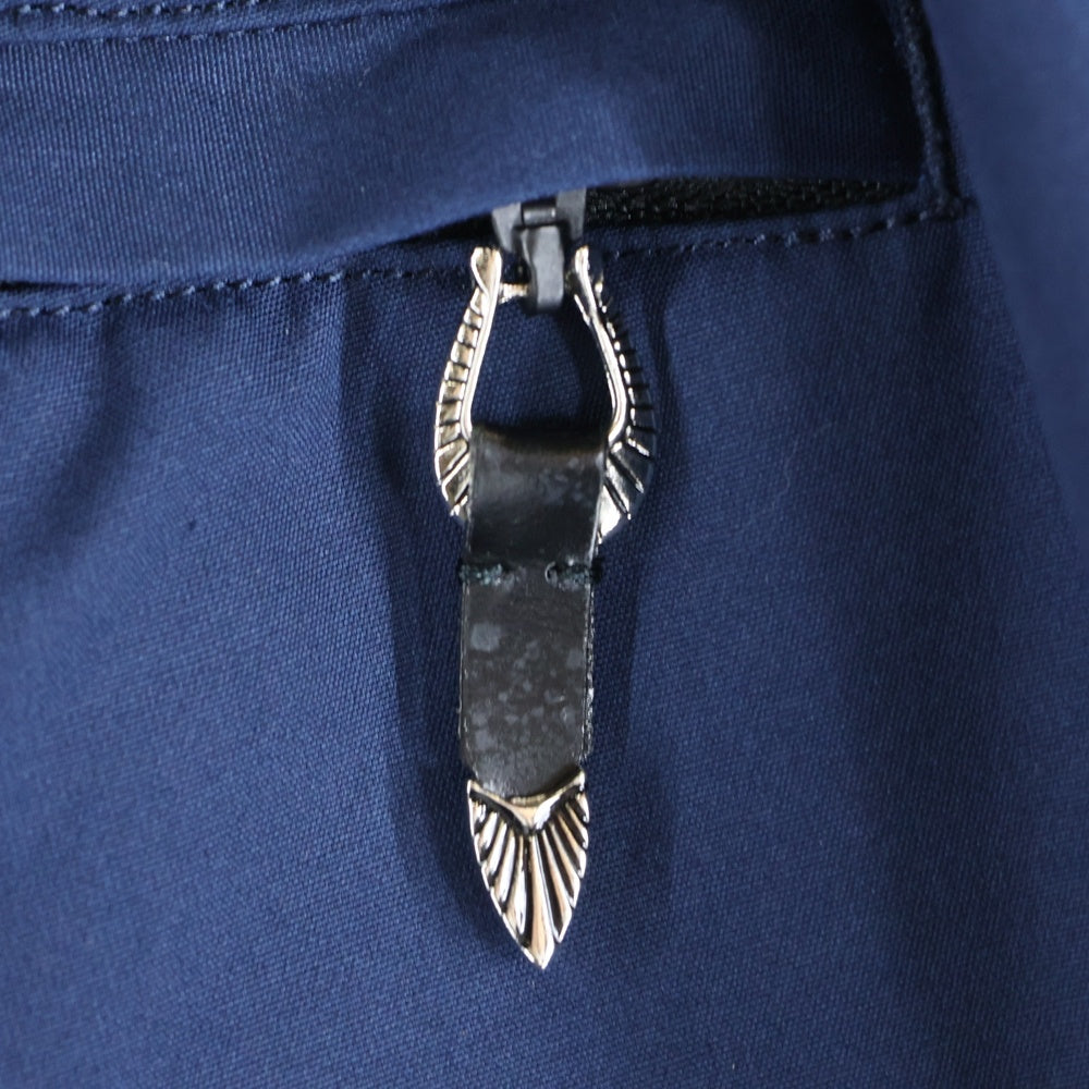 TOGA TOO(トーガ トゥ) 25AW Weather cloth pants TZ252-FF983 ジップドカーゴパンツ ネイビー