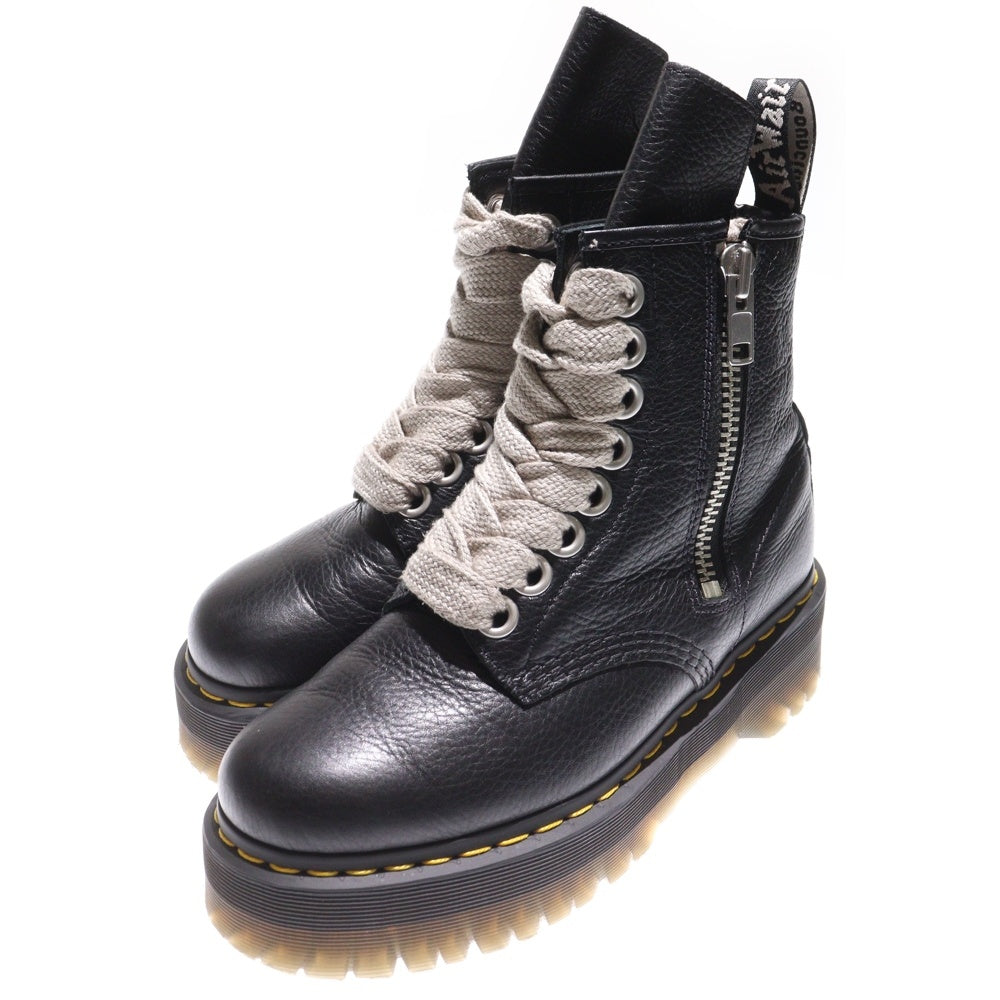 Rick Owens(リックオウエンス) × Dr.Martens 1460 QUAD SOLE JUMBO LACE BOOT ×ドクターマーチン ジャンボレースサイドジップブーツ ブラック