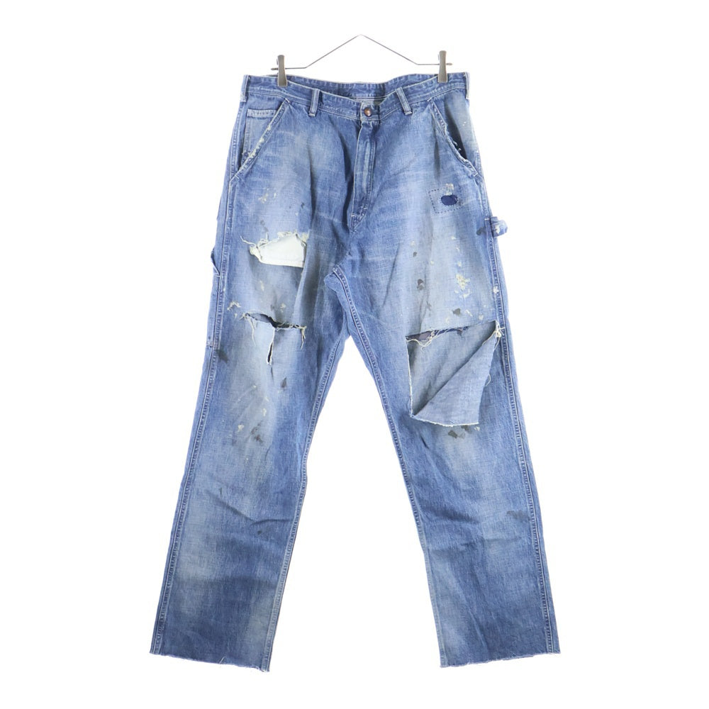 SAINT MICHAEL(セントマイケル) 24SS DENIM PANTS PAINTER ダメージ加工 デニムペインターパンツ インディゴ SM-YS8-0000-051