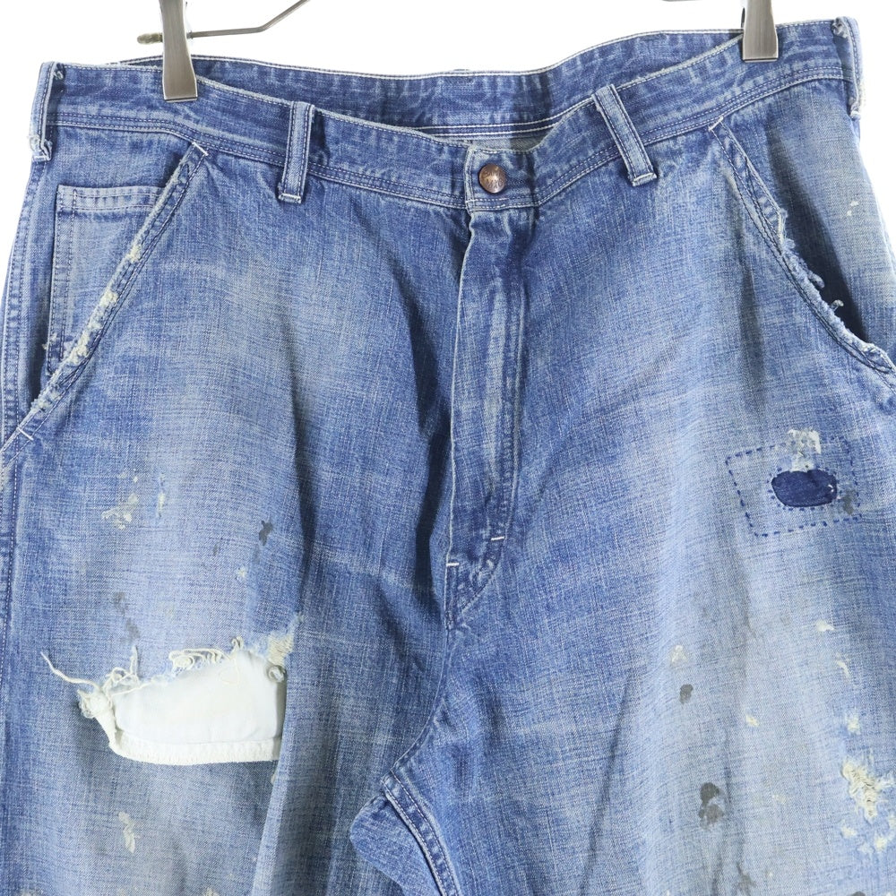 SAINT MICHAEL(セントマイケル) 24SS DENIM PANTS PAINTER ダメージ加工 デニムペインターパンツ インディゴ SM-YS8-0000-051