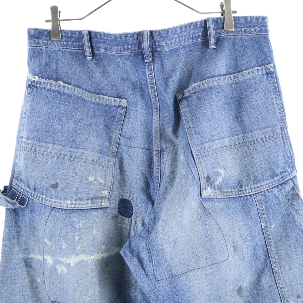 SAINT MICHAEL(セントマイケル) 24SS DENIM PANTS PAINTER ダメージ加工 デニムペインターパンツ インディゴ SM-YS8-0000-051