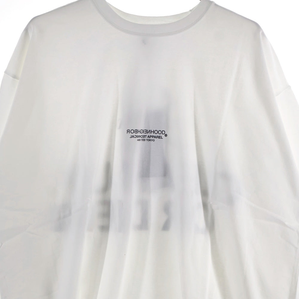 NEIGHBORHOOD(ネイバーフッド) 22AW×KATHARINE HAMNETT KH.TEE-2 LS.CO ロゴ プリント ロングスリーブ 長袖 Tシャツ ロンT ホワイト