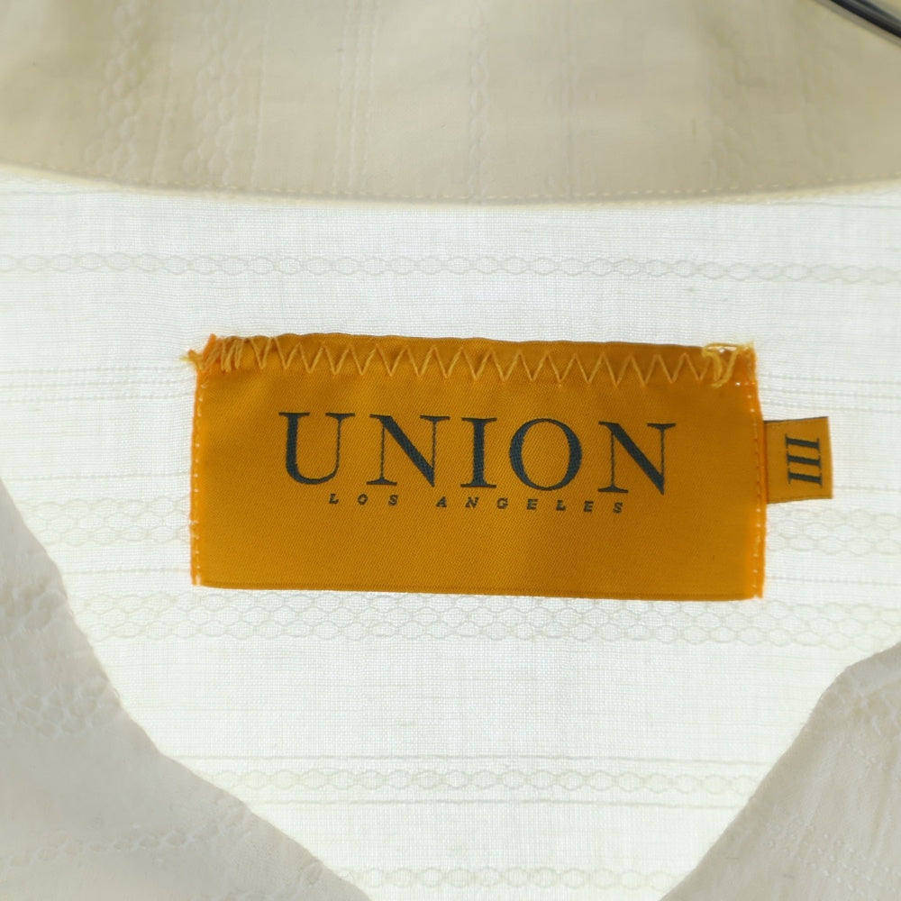 UNION(ユニオン) レースデザイン 半袖シャツ アイボリー WSS-202