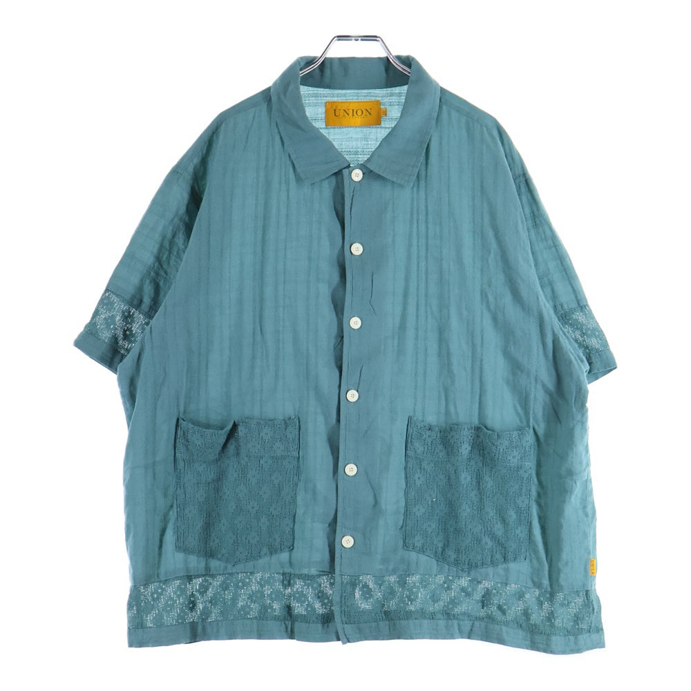 UNION(ユニオン) レースデザイン 半袖シャツ グリーン WSS-202