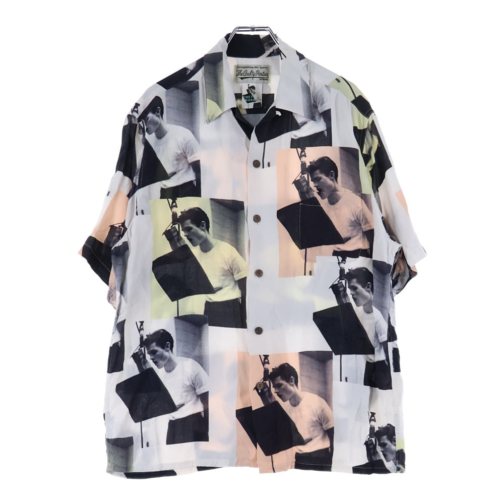 WACKO MARIA(ワコマリア) 22SS CHET BAKER HAWAIIAN SHIRT チェットベイカー レーヨン アロハ半袖シャツ ホワイト/ブラック