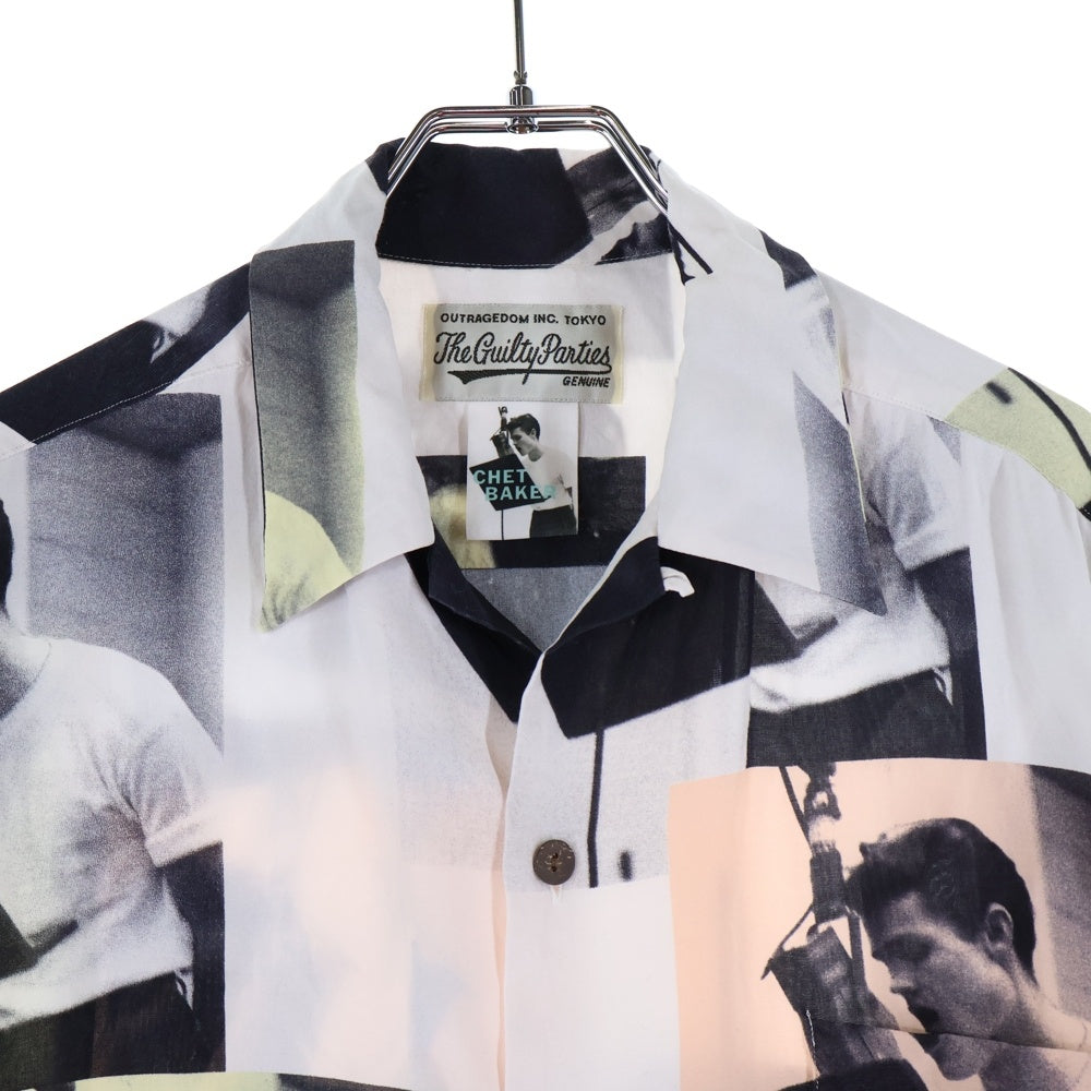 WACKO MARIA(ワコマリア) 22SS CHET BAKER HAWAIIAN SHIRT チェットベイカー レーヨン アロハ半袖シャツ ホワイト/ブラック