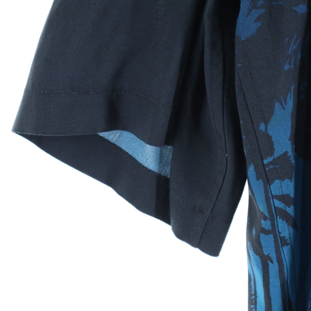 CELINE(セリーヌ) サンセットプリント ルーズ ハワイアン半袖シャツ レーヨン ブラック/ブルー