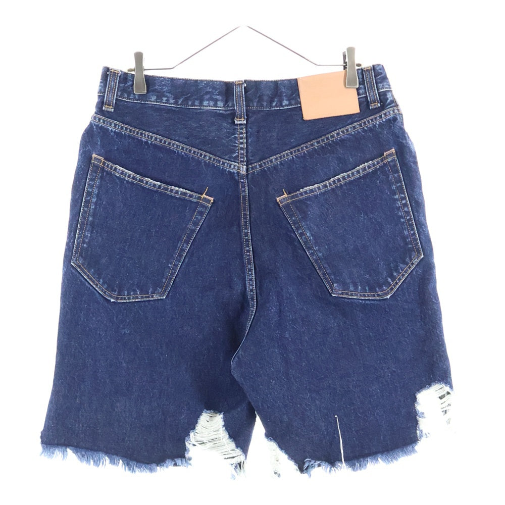 Acne Studios(アクネ ストゥディオズ) クラッシュ加工 ハーフデニムパンツ インディゴ FN-MN-SHOR000230