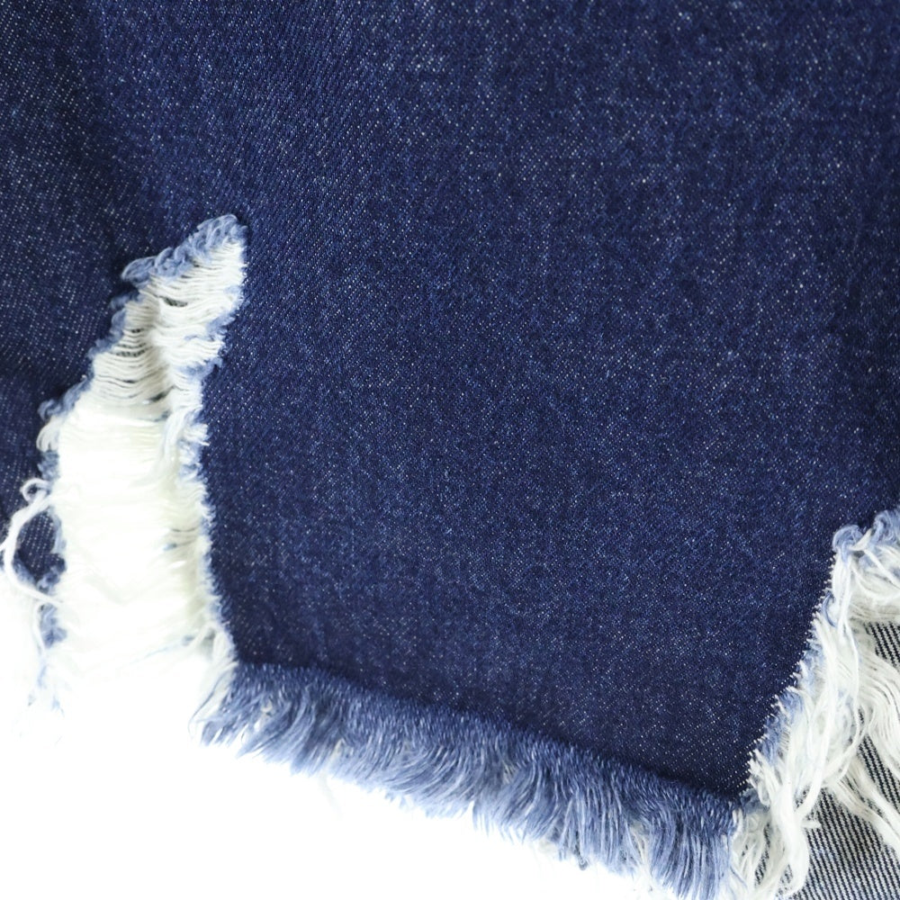 Acne Studios(アクネ ストゥディオズ) クラッシュ加工 ハーフデニムパンツ インディゴ FN-MN-SHOR000230