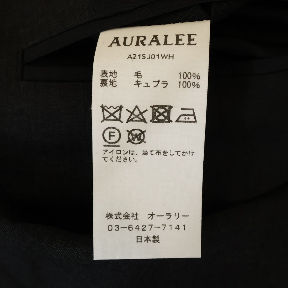 AURALEE(オーラリー) 21SS WASHABLE WOOL TROPICAL JACKET ウォッシャブル ウール トロピカル テーラードジャケット チャコールグレー A21SJ01WH