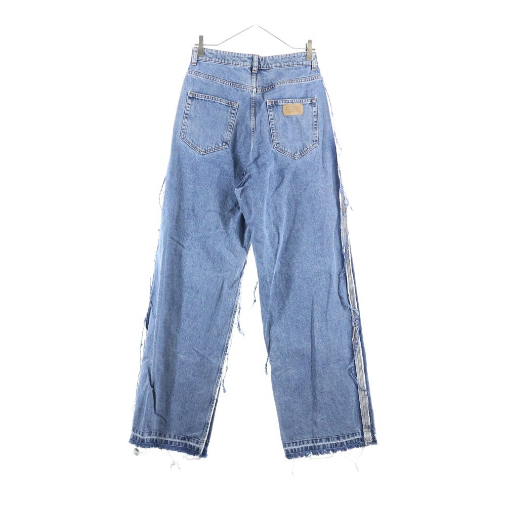 MM6 Maison Margiela(エムエムシックスメゾンマルジェラ) 25AW WIDE DENIM SH0LA0025 S30844 ダメージ加工 ワイドレグ デニムパンツ インディゴ