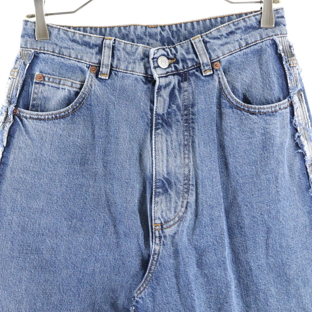 MM6 Maison Margiela(エムエムシックスメゾンマルジェラ) 25AW WIDE DENIM SH0LA0025 S30844 ダメージ加工 ワイドレグ デニムパンツ インディゴ