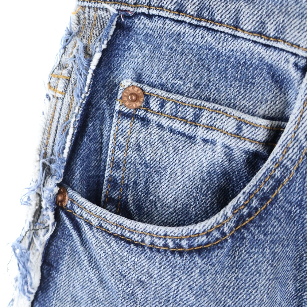 MM6 Maison Margiela(エムエムシックスメゾンマルジェラ) 25AW WIDE DENIM SH0LA0025 S30844 ダメージ加工 ワイドレグ デニムパンツ インディゴ