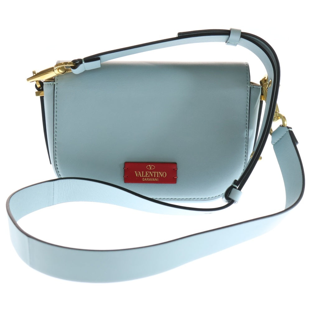 VALENTINO(ヴァレンティノ) Vロゴ ステッチショルダーバッグ メッセンジャーバッグ ブルー レディース