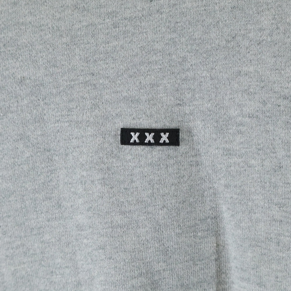 GOD SELECTION XXX(ゴッドセレクショントリプルエックス) スモールBOXロゴ コットンプルオーバーパーカー グレー