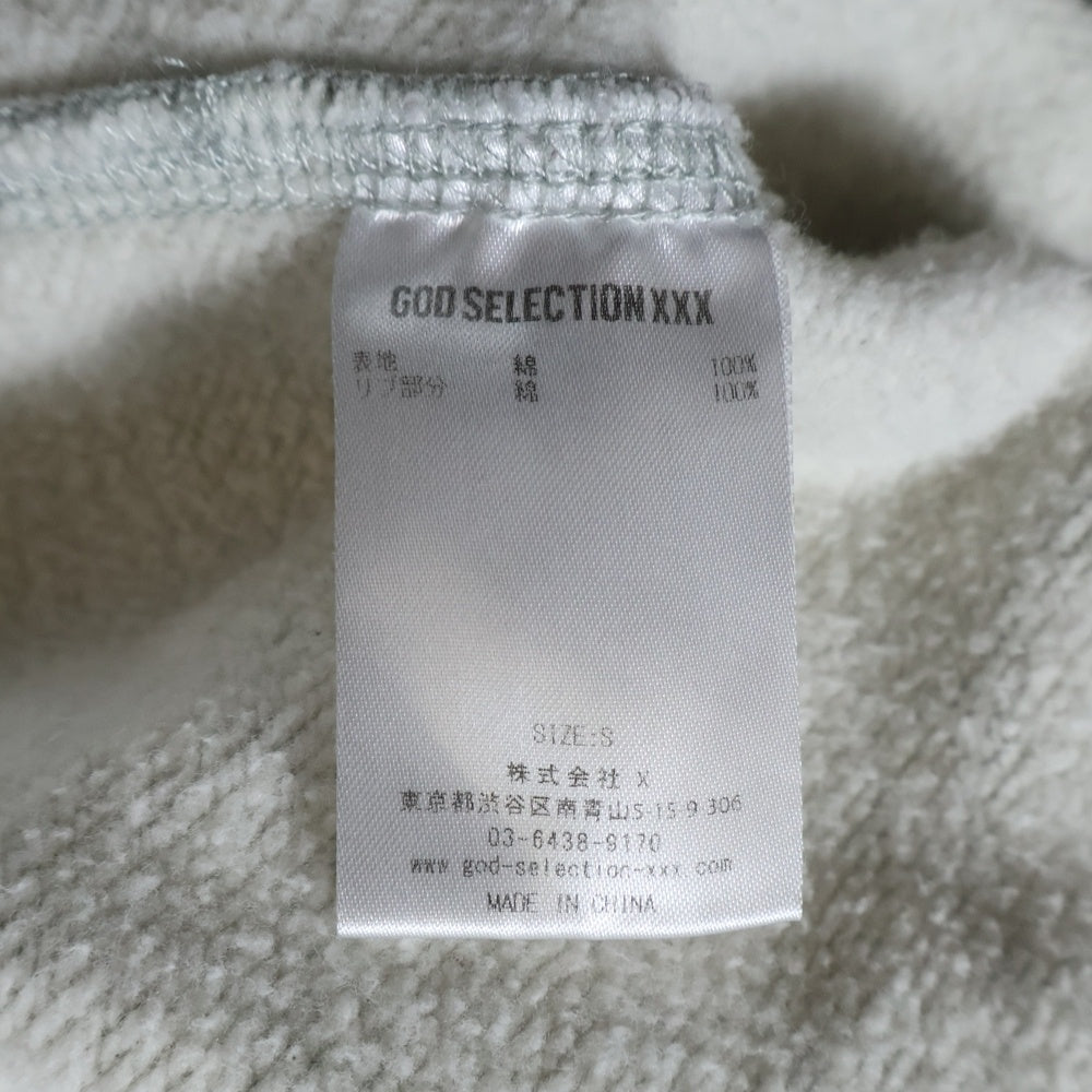 GOD SELECTION XXX(ゴッドセレクショントリプルエックス) スモールBOXロゴ コットンプルオーバーパーカー グレー