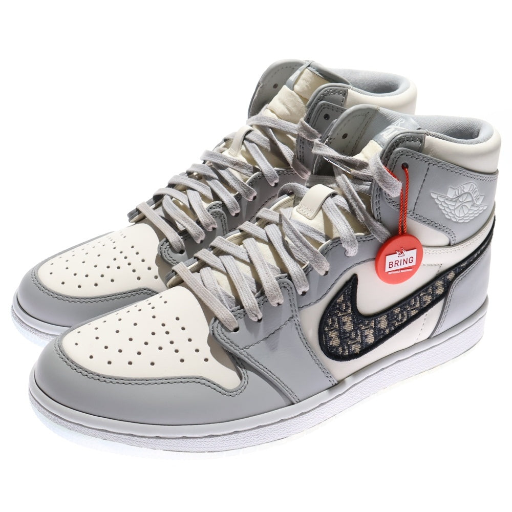 NIKE(ナイキ) DIOR AIR JORDAN 1 HIGH OG CN8607-002 ディオール エアジョーダン1 ハイカットスニーカー ホワイト/グレー US9/27cm