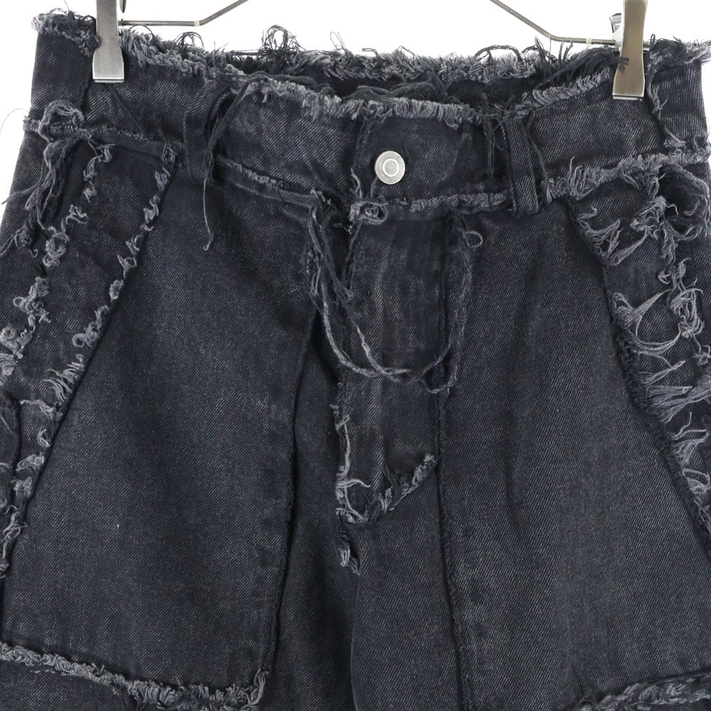 NO BRAND(ノーブランド) BLACKTAI【ブラックタイ】 Flare Denim Pants Y2K フレア デニムパンツ ブラック