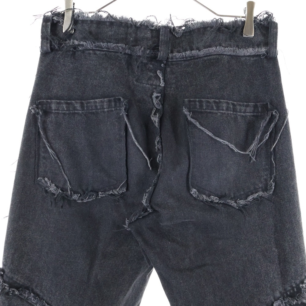 NO BRAND(ノーブランド) BLACKTAI【ブラックタイ】 Flare Denim Pants Y2K フレア デニムパンツ ブラック