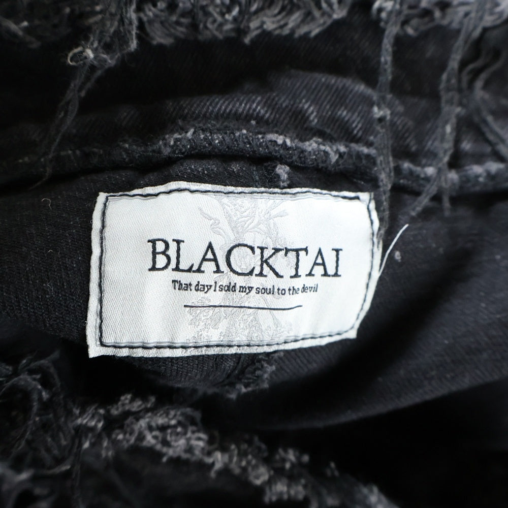 NO BRAND(ノーブランド) BLACKTAI【ブラックタイ】 Flare Denim Pants Y2K フレア デニムパンツ ブラック
