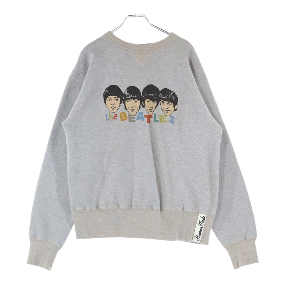 HUMAN MADE(ヒューマンメイド) BEATLES TSURIAMI SWEATSHIRT HM30CS033 ビートルズプリント クルーネック長袖スウェット トレーナー グレー
