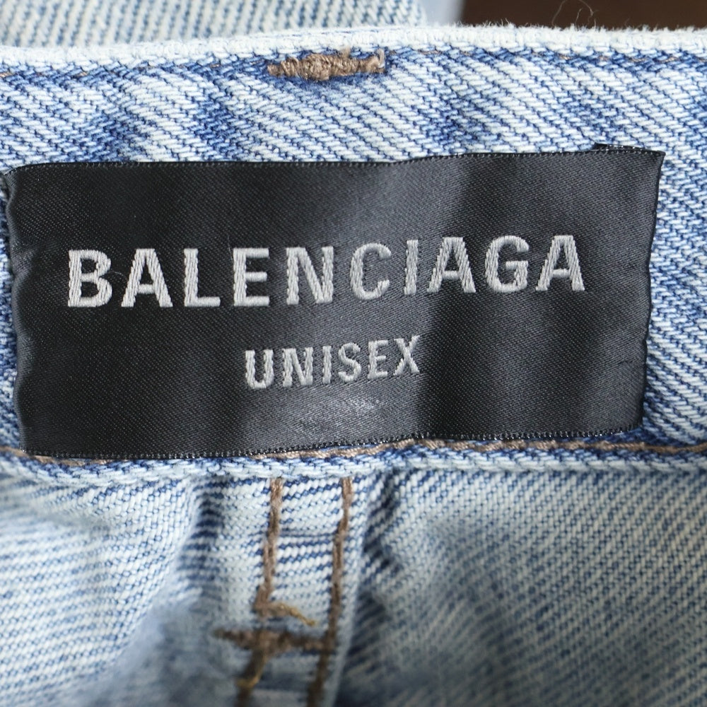 BALENCIAGA(バレンシアガ) 23AW ダメージ加工バギーデニムパンツ インディゴ 745213 TDW14
