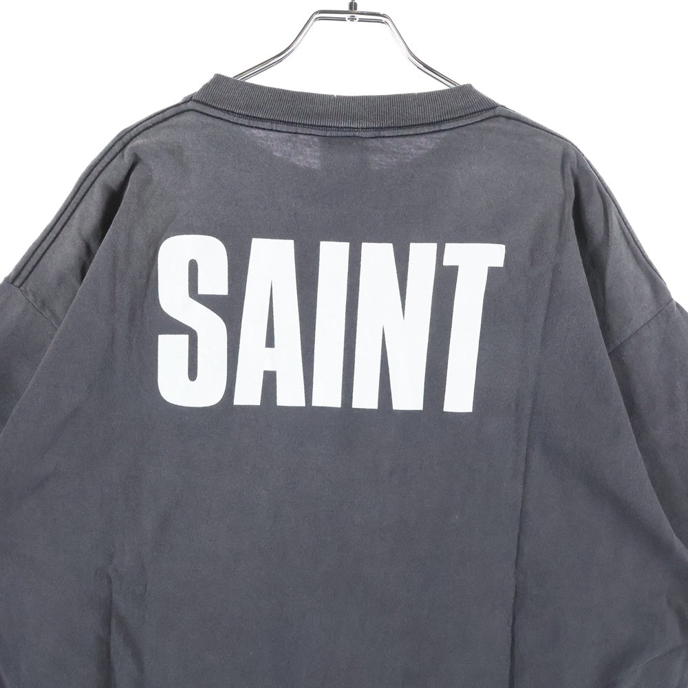 SAINT MICHAEL(セントマイケル) 25SS×FRIENDS / FRD_SS TEE フォトプリント ヴィンテージ加工 半袖Tシャツ グレー SM-HR8-0000-C56