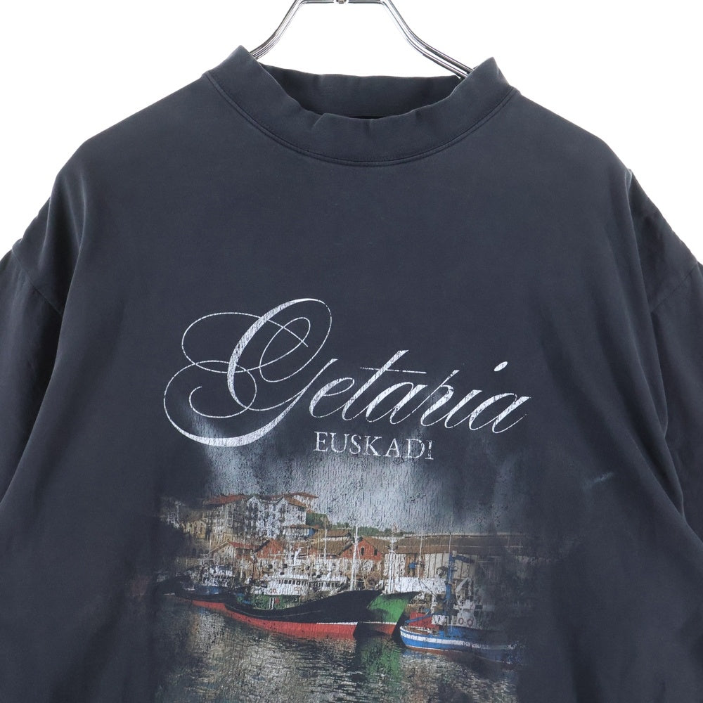 BALENCIAGA(バレンシアガ) 25SS Oversized T-Shirt フロントプリント 半袖Tシャツ カットソー ブラック 811688 TRVQ4