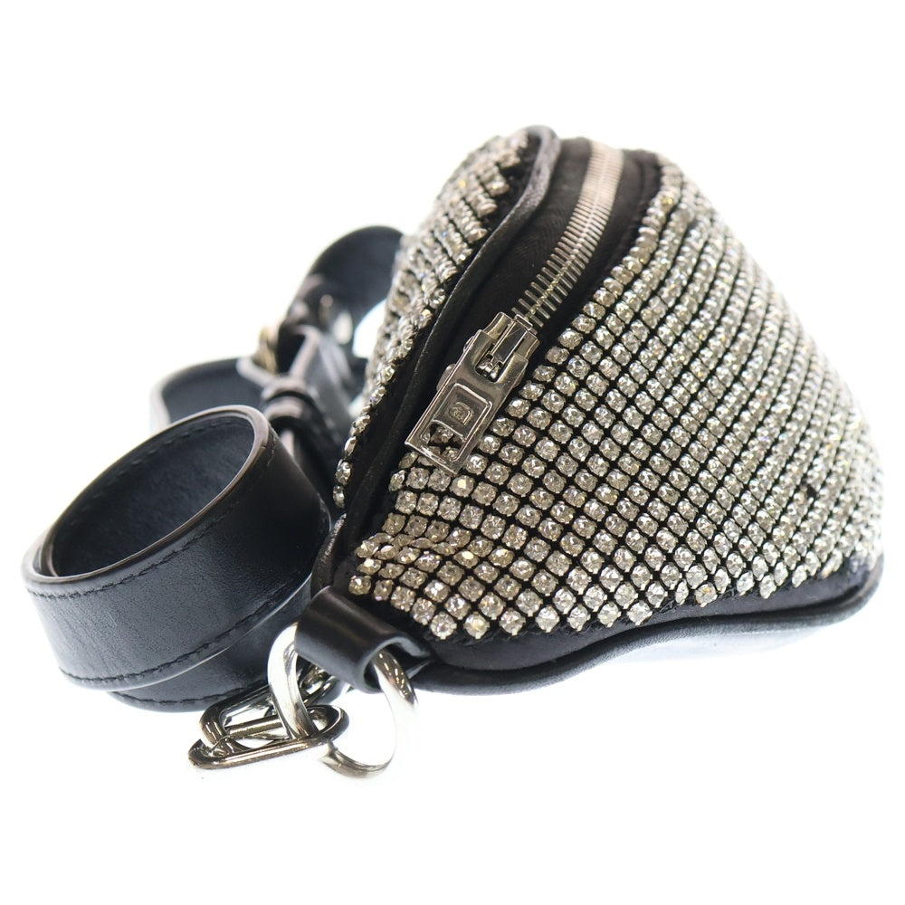 ALEXANDER WANG(アレキサンダーワン) アッティカレザー ラインストーン チェーン ショルダーバッグ ウエストバッグ ブラック/ホワイト レディース