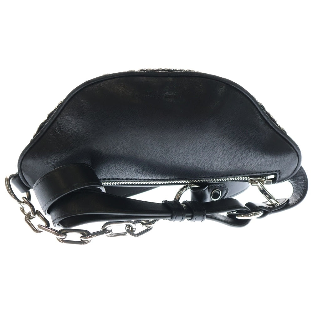 ALEXANDER WANG(アレキサンダーワン) アッティカレザー ラインストーン チェーン ショルダーバッグ ウエストバッグ ブラック/ホワイト レディース