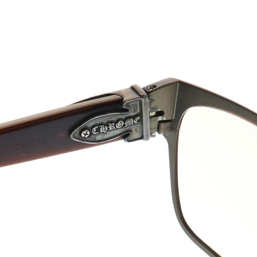 CHROME HEARTS(クロムハーツ) GAG'N フレア プラスチックフレーム サングラス メガネ ブラウン 度あり 54口16-150