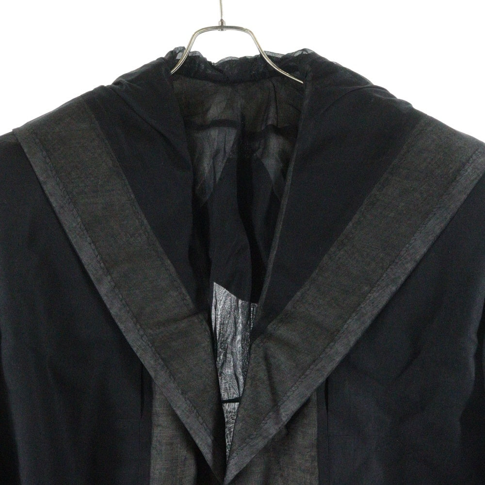 Rick Owens(リックオウエンス) 24SS Tatlin Coat タトリンフード付き ロングコート ブラック/グレー RR01D3900-ORNC