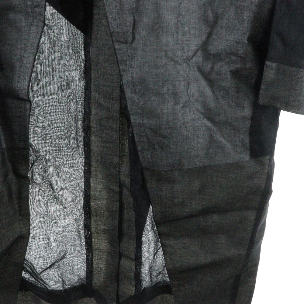 Rick Owens(リックオウエンス) 24SS Tatlin Coat タトリンフード付き ロングコート ブラック/グレー RR01D3900-ORNC