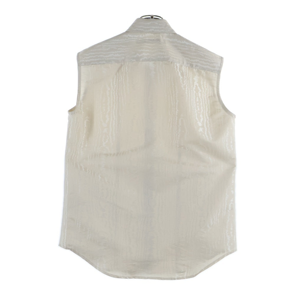 JOHN LAWRENCE SULLIVAN(ジョンローレンスサリバン) MOIRE JACQUARD SLEEVELESS SHIRT 3A003-0424-02 ノースリーブ シャツ カットソー ホワイト