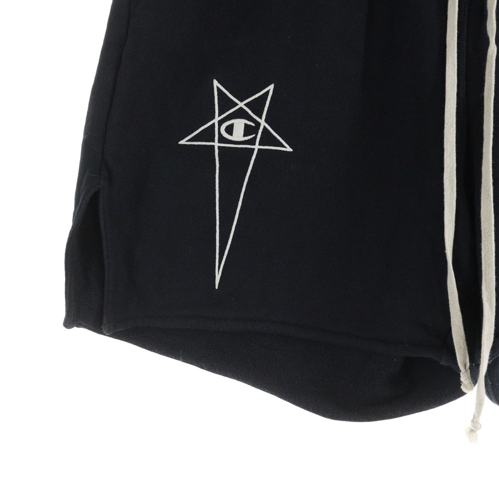 Rick Owens(リックオウエンス) ×Champion Beleved Pods ビリーブドポッズ ハーフパンツ コットン ブラック