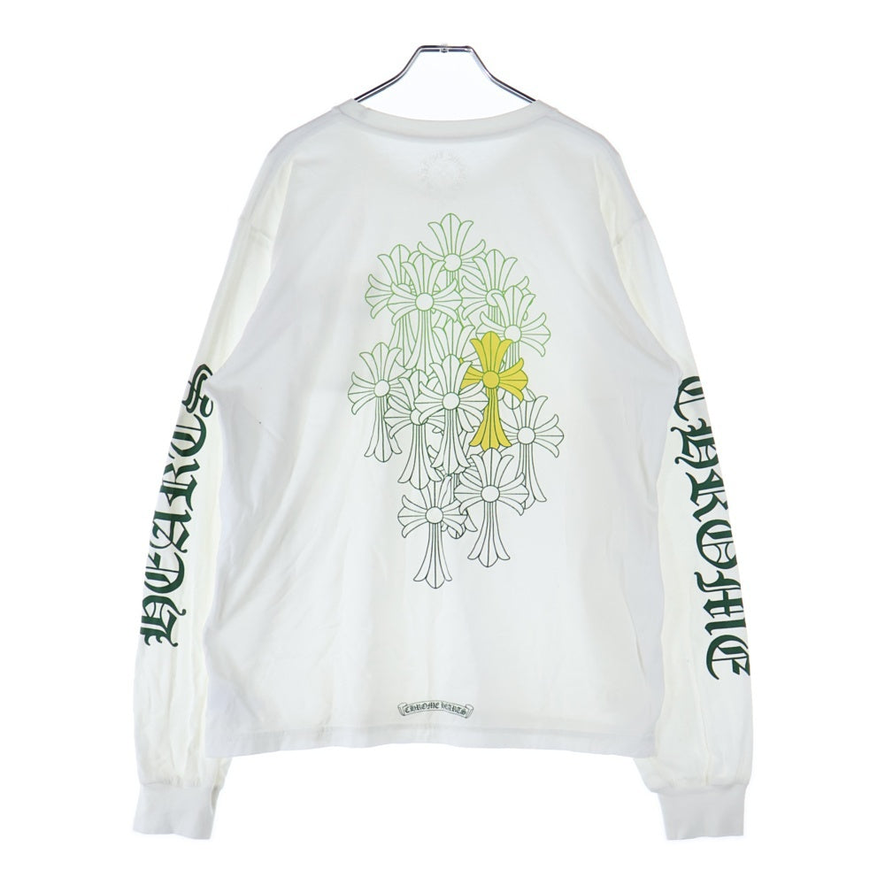 CHROME HEARTS(クロムハーツ) CH L S 1 バックセメタリークロスプリント 長袖Tシャツ カットソー ホワイト/グリーン