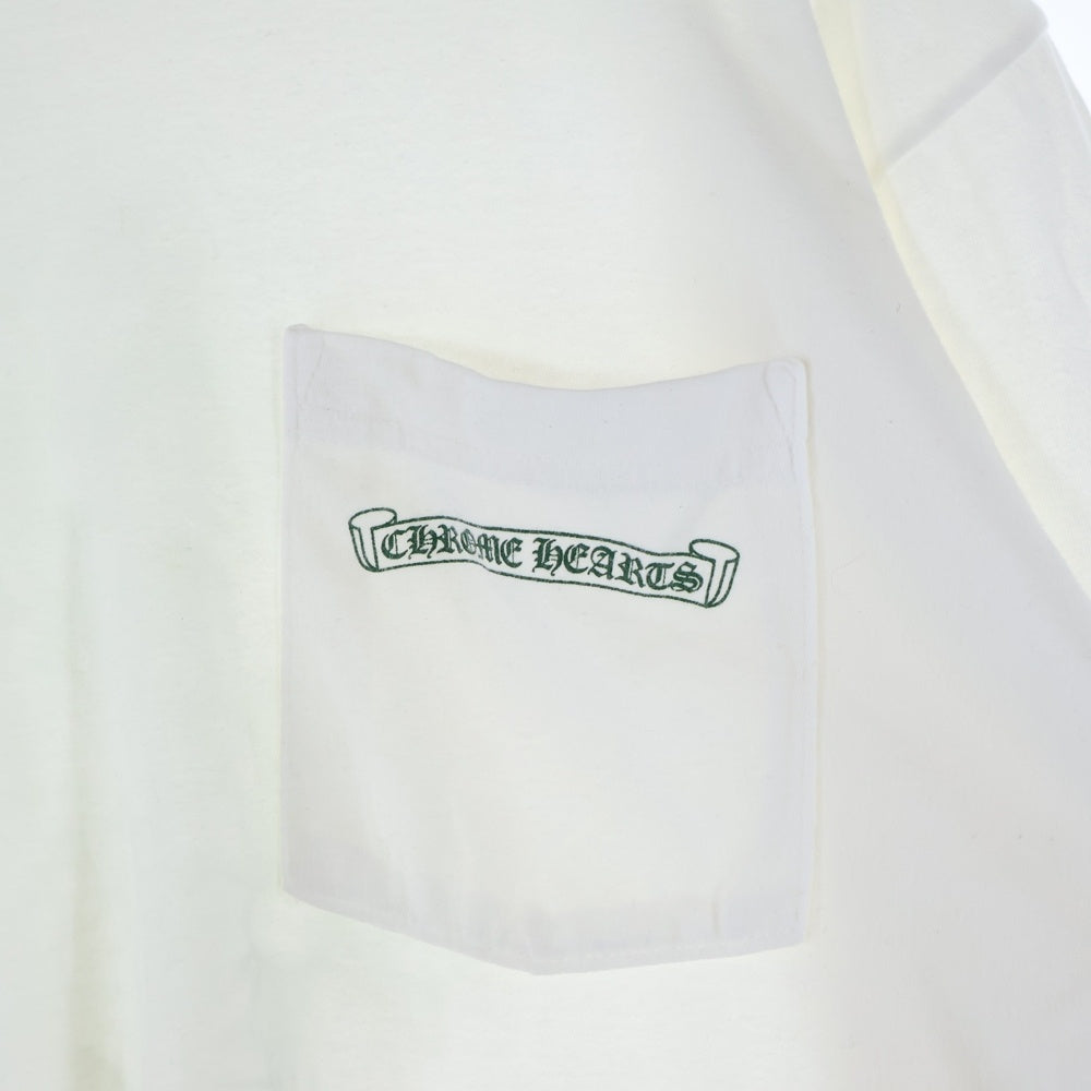 CHROME HEARTS(クロムハーツ) CH L S 1 バックセメタリークロスプリント 長袖Tシャツ カットソー ホワイト/グリーン
