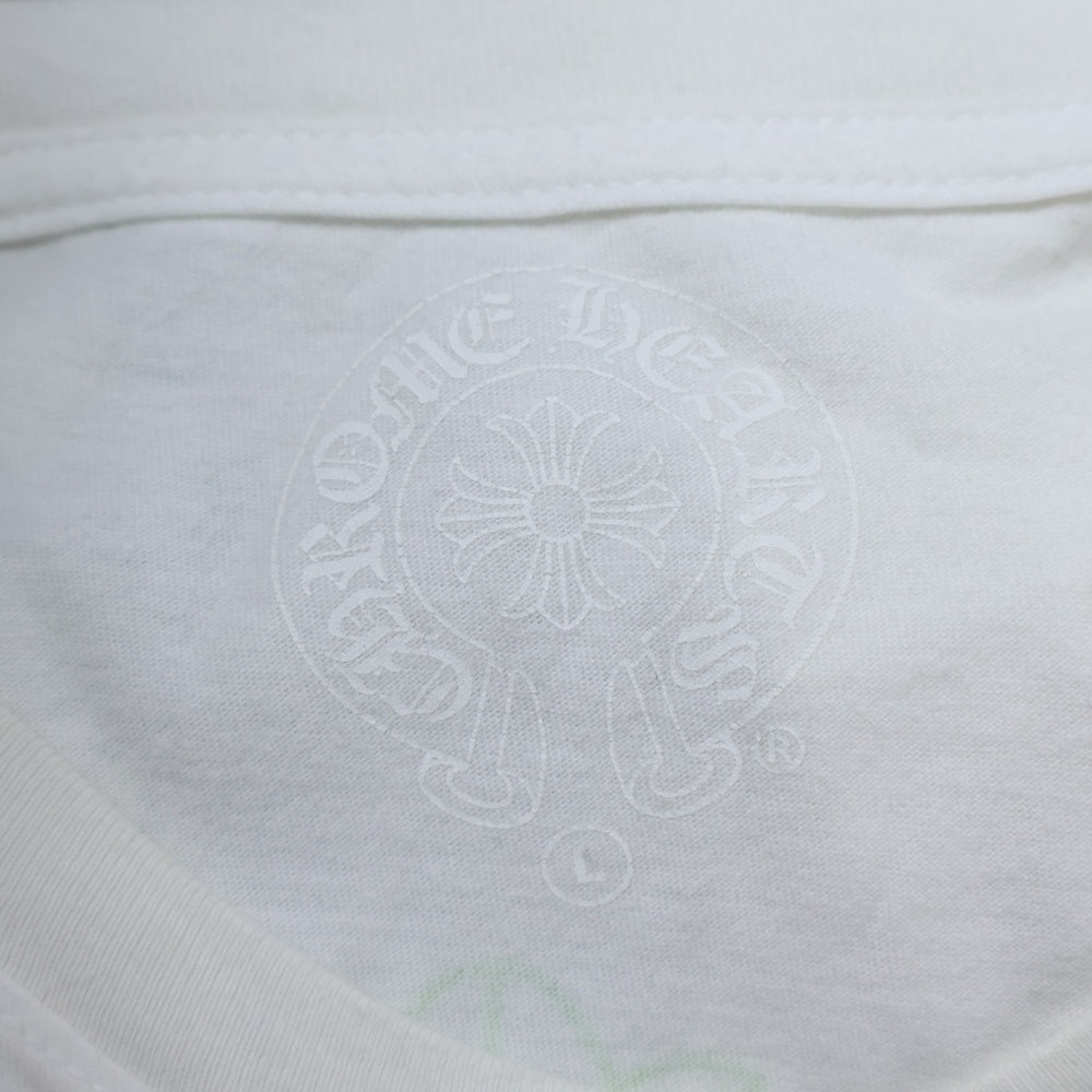 CHROME HEARTS(クロムハーツ) CH L S 1 バックセメタリークロスプリント 長袖Tシャツ カットソー ホワイト/グリーン